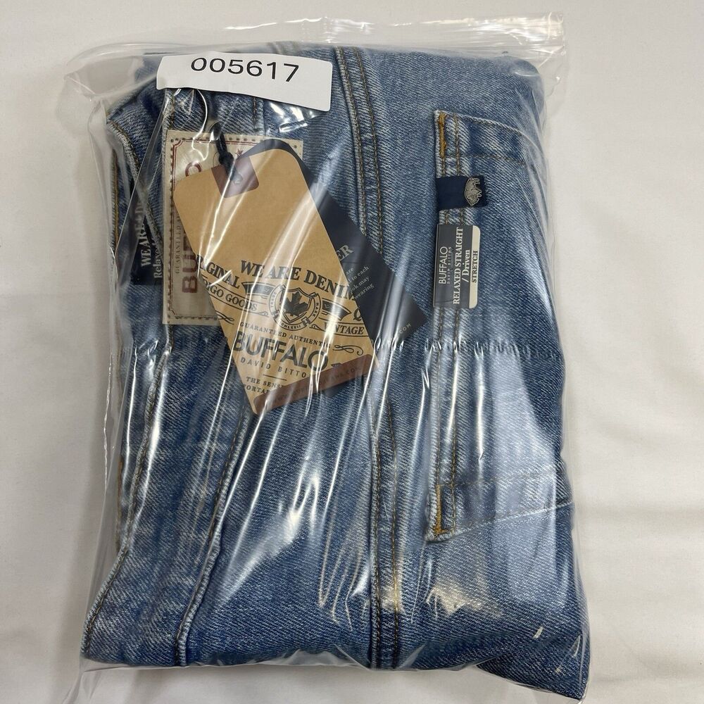 Buffalo David Bitton Jeans Mens 40x32 Blue Driven Relaxed Straight Stretch Denim - Picture 13 of 13